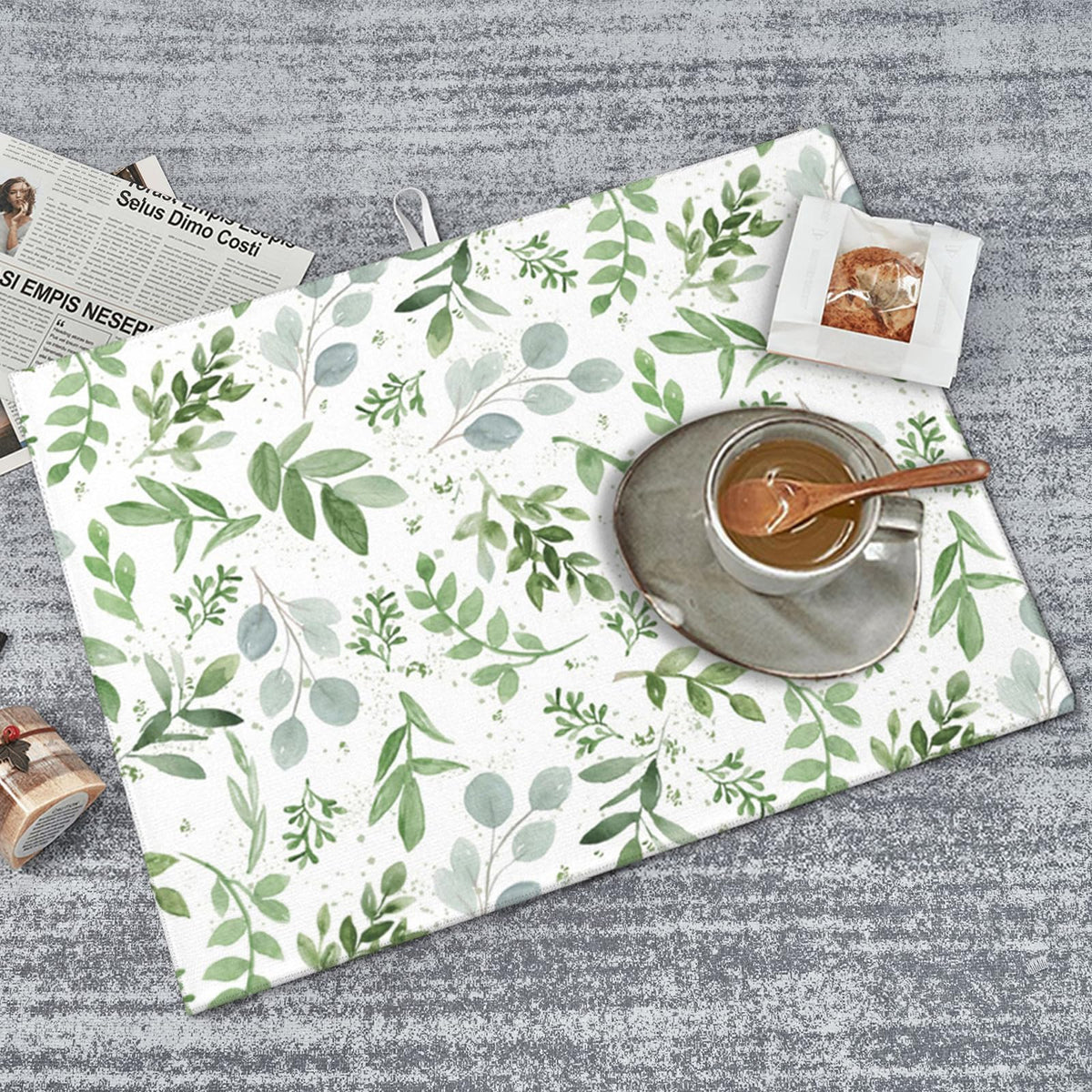 Vodbne Sage Green Mat folds for easy storage and space-saving hanging.