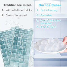VOGVOG BPA-free plastic ice cubes safe for coffee, wine, cocktails.