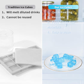 VOGVOG square ice cubes for coffee and wine preserve flavor while cooling.
