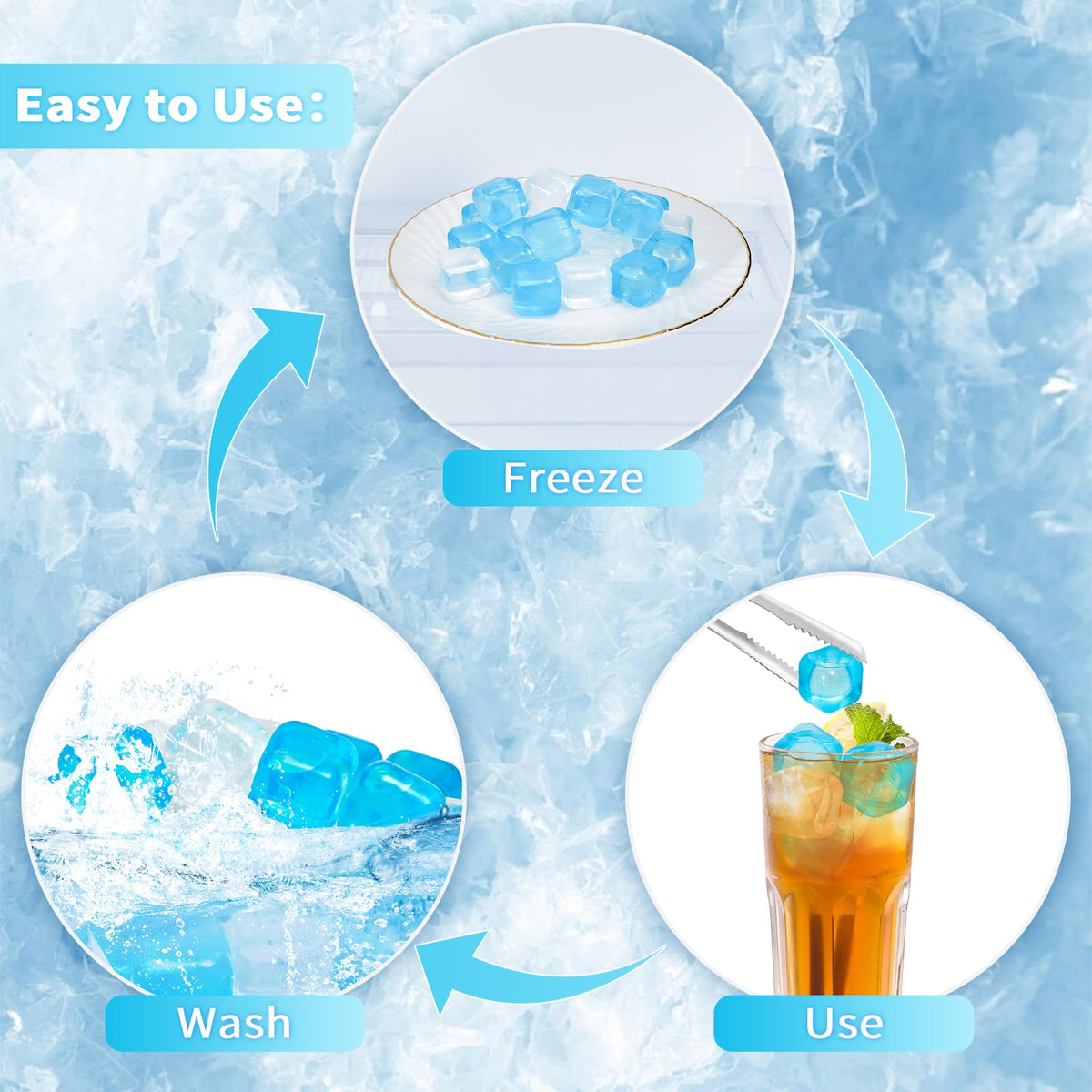 VOGVOG durable plastic-shell ice cubes withstand freezing and reuse.