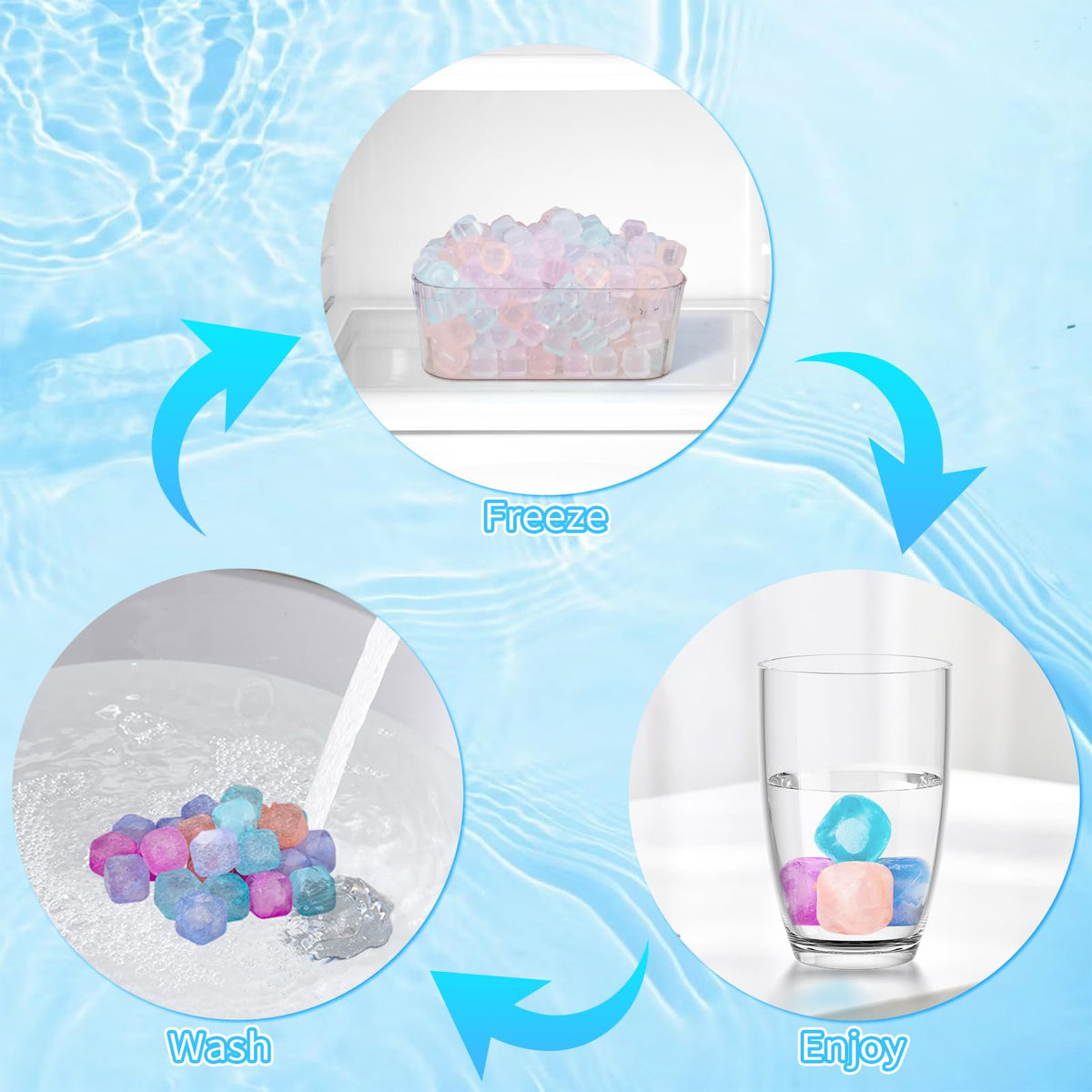 VOGVOG multicolor ice cubes suit any mood or event.