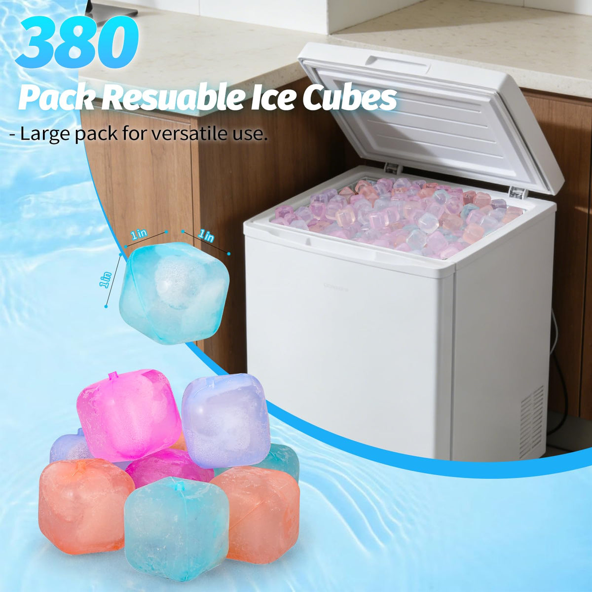 VOGVOG square ice cubes keep drinks cold without rapid dilution.