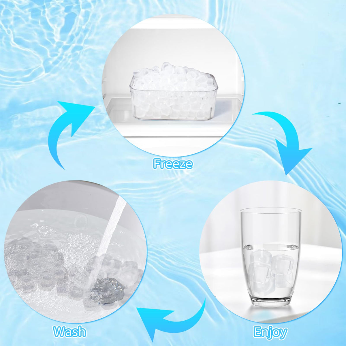 VOGVOG transparent square ice cubes for stylish serving