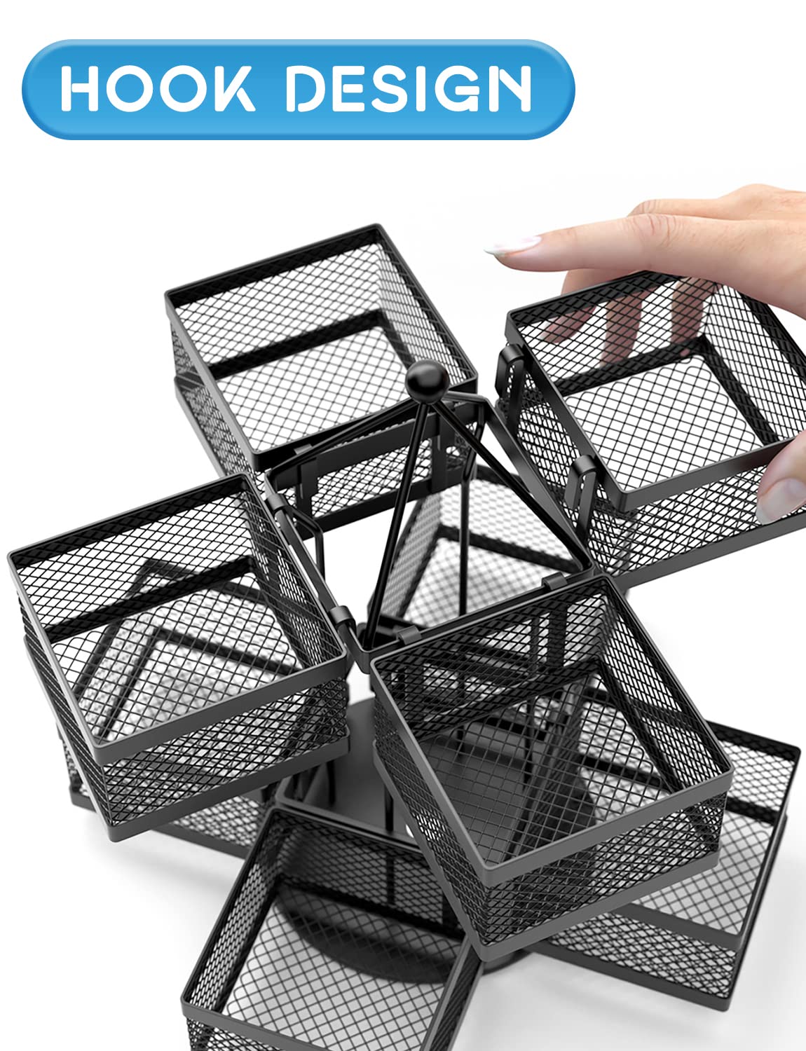 VOGWOLTH tea bag spinner base shows smooth 360-degree rotation for easy access.