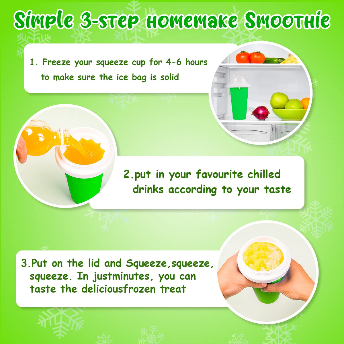 VOIEOV Slushy Maker Cup 2-in-1 straw and spoon for convenient snacking