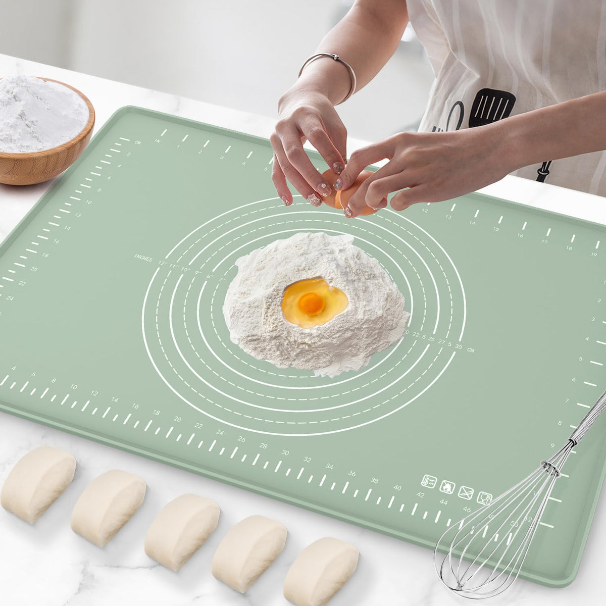 Volikos silicone baking mat 24x16 with non-stick surface for easy dough handling