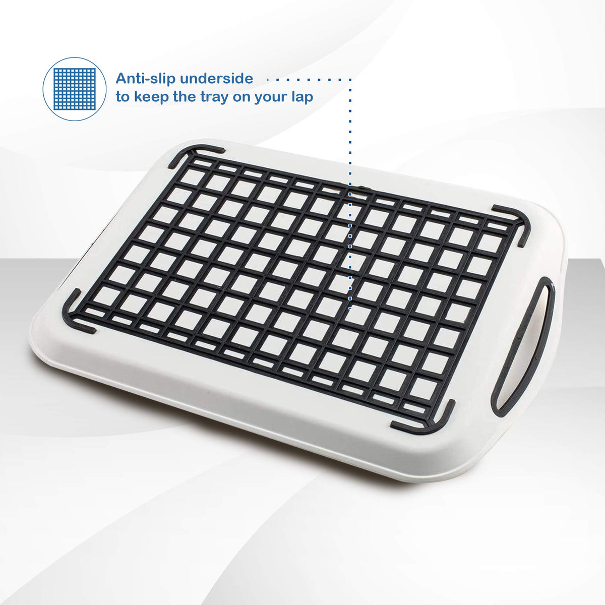 Volila tray measures 15.5 by 11.5 inches for a standard plate.