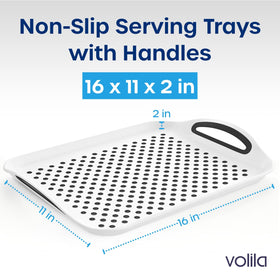 Volila tray surface close-up showing non-slip dots to prevent spills