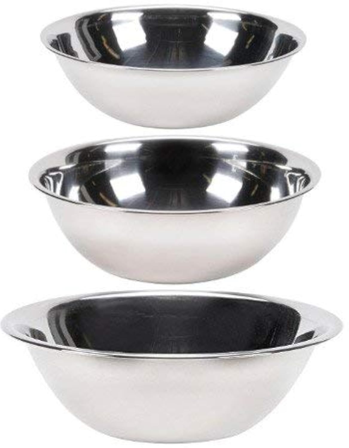 Vollrath set of 3 mixing bowls in varied capacities for versatile meal prep