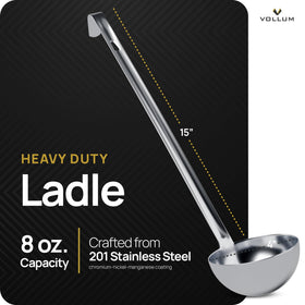 Vollum one-piece construction ladle offers seamless strength for commercial kitchens.