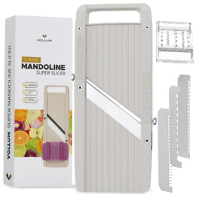 Vollum wide Japanese mandoline body with compact ergonomic design for easy storage
