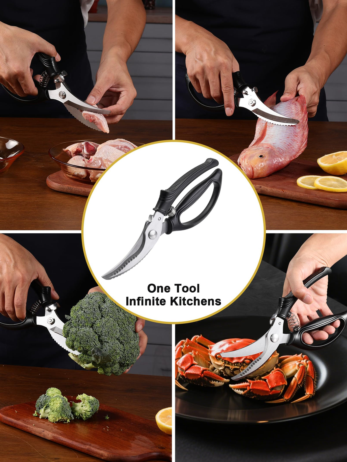 Vomsocs Poultry Shears ergonomic handle for comfortable, non-slip grip