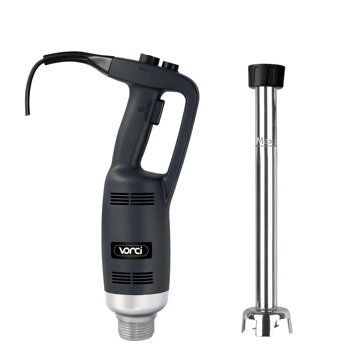 VONCI 500W immersion blender handle for precise control in busy kitchens.