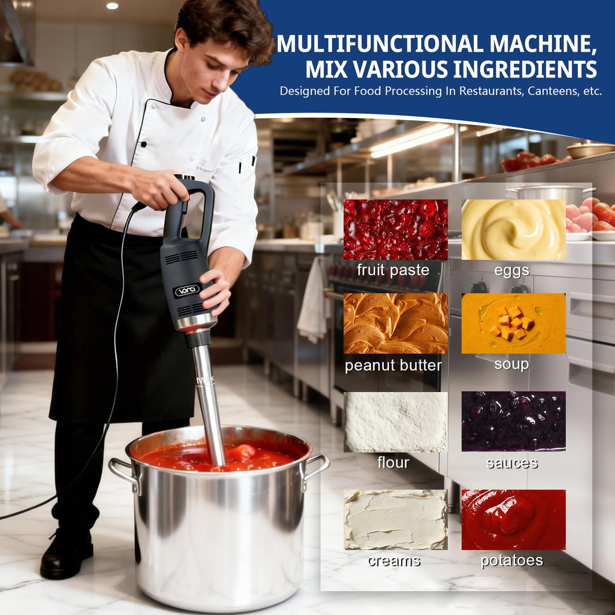 VONCI hands-free lock mode enables continuous blending for efficiency.