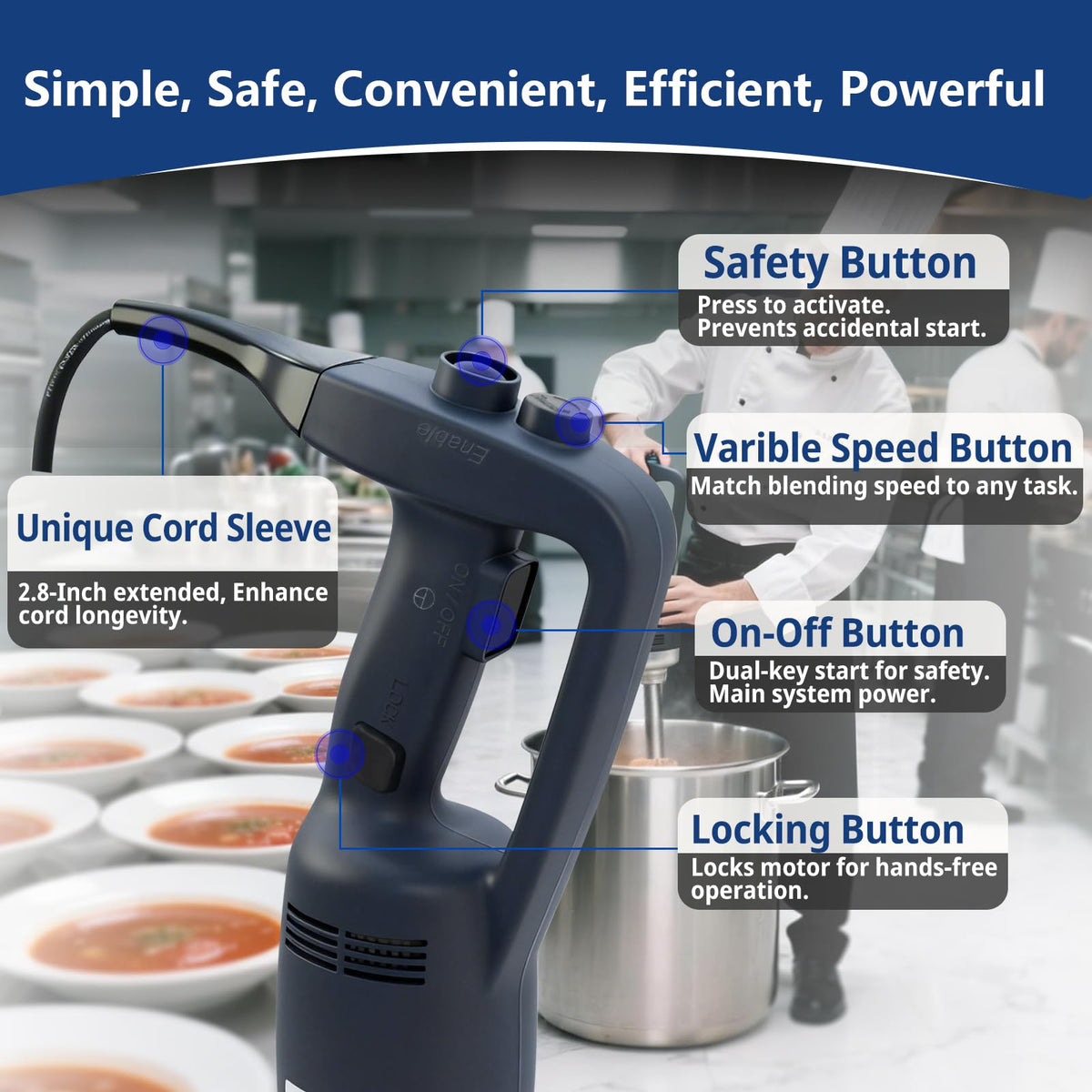 VONCI stainless steel blade 304 for durable, smooth blending.