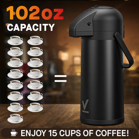 Vondior Airpot holds 102 ounces, ideal for parties and gatherings.