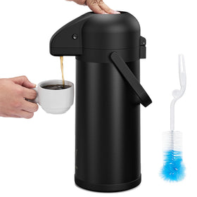 Vondior Airpot coffee carafe with pump top for easy, mess-free serving.