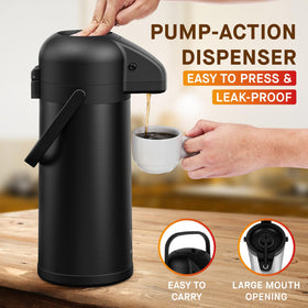 Vondior Airpot carafe in stainless steel for durability and simple cleaning.