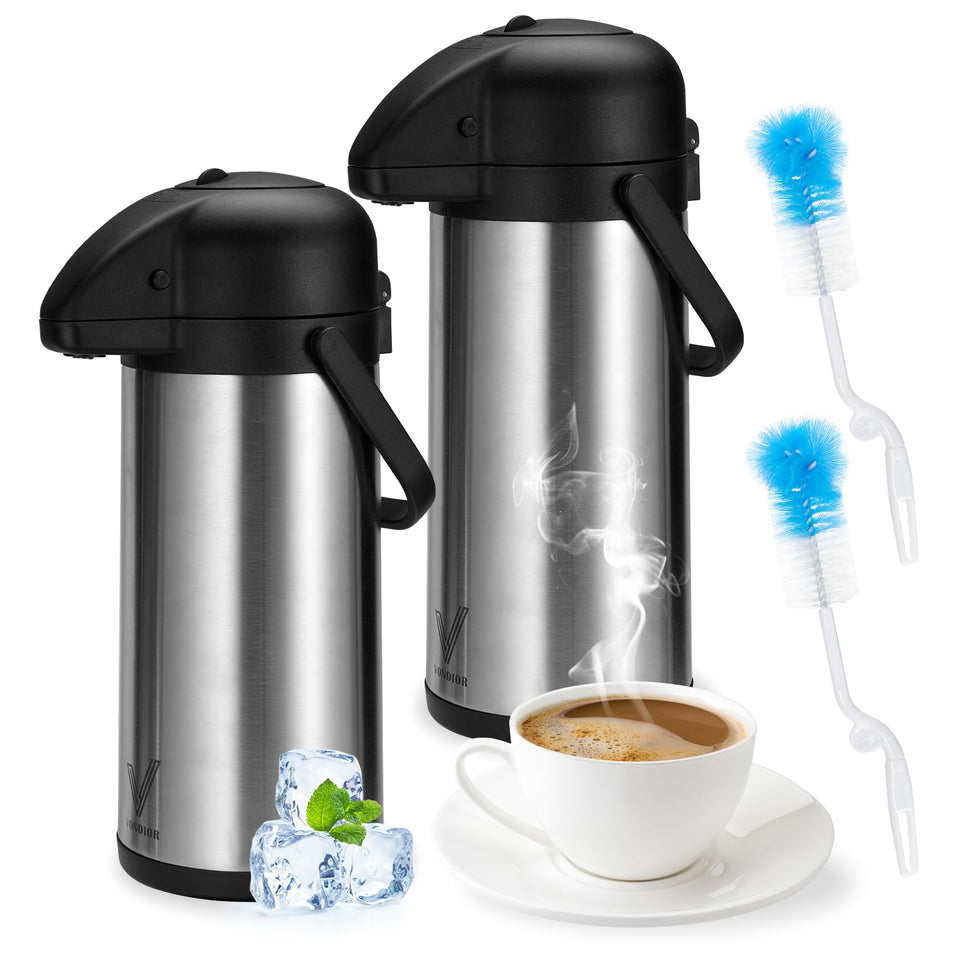 VONDIOR Airpot coffee dispenser with pump, front view for quick serving.