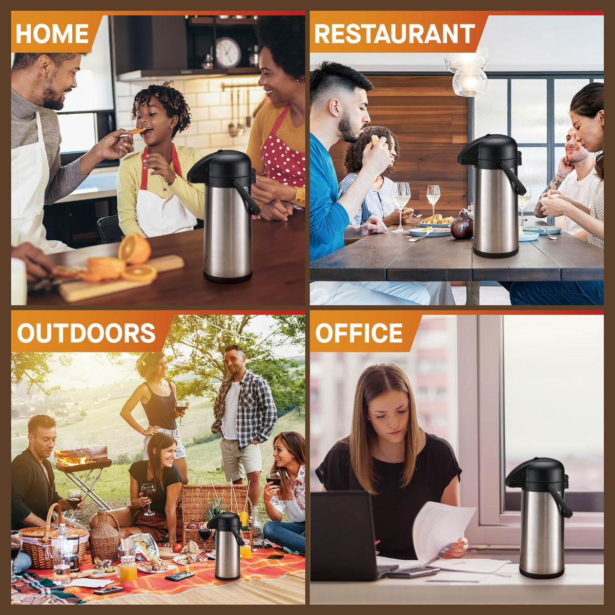 VONDIOR Airpot carafe ready for ice, ideal for cold beverages.