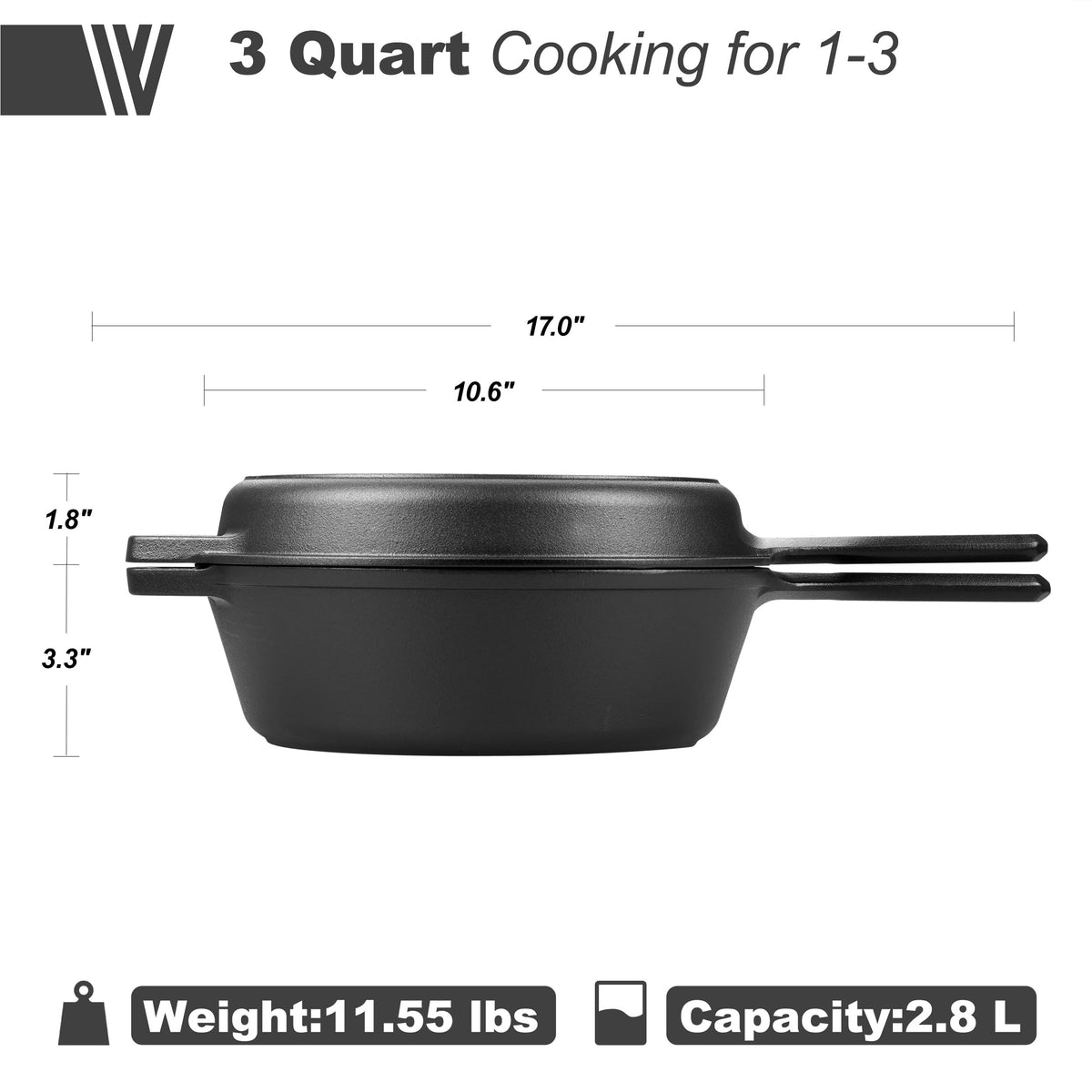 VORRINGARD cast iron distributes heat evenly, ideal for stews and roasts