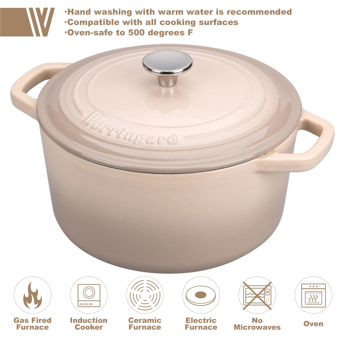 Vorringard looped handles on the Dutch oven for secure transport