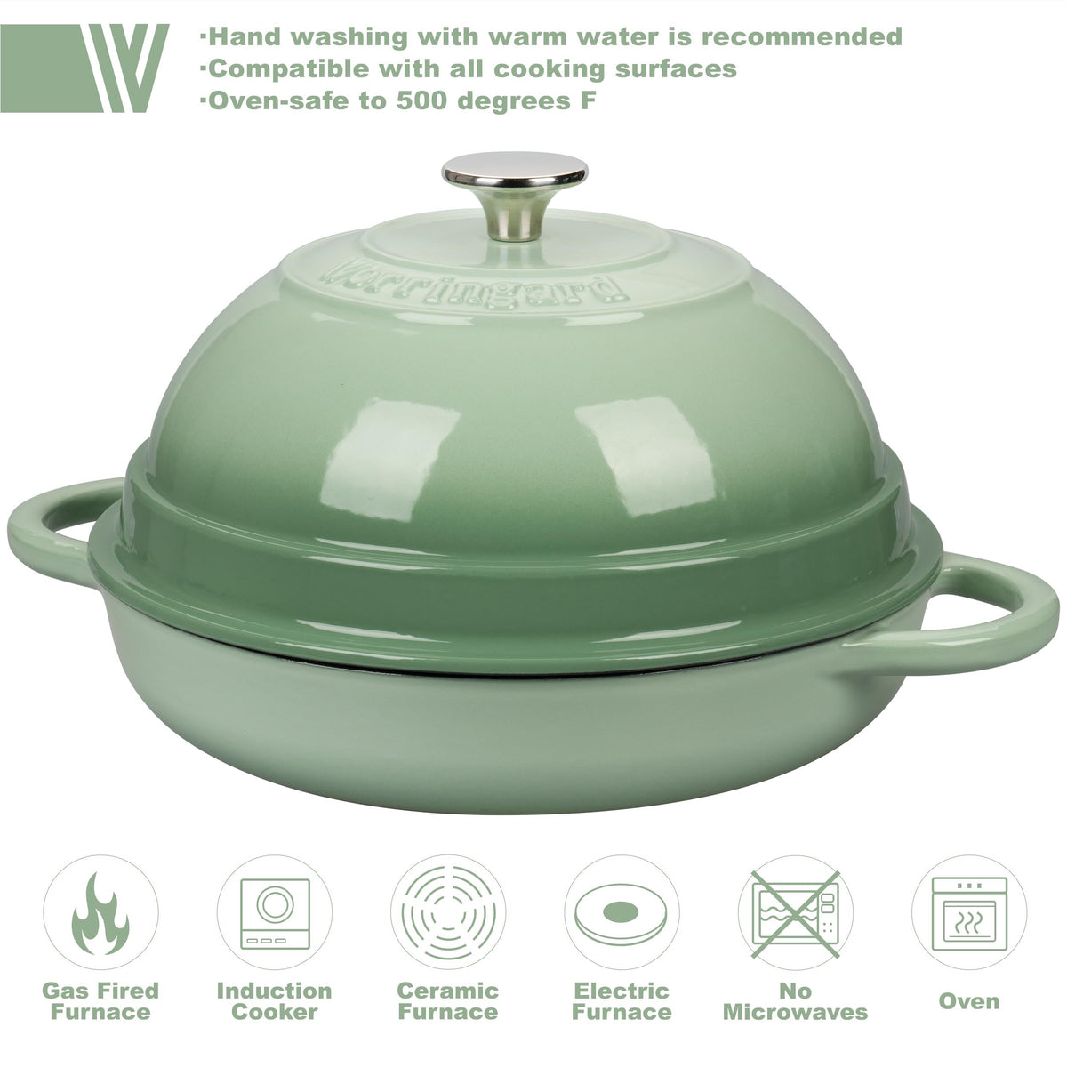 VORRINGARD Dutch oven on stovetop demonstrates heat retention for braises.