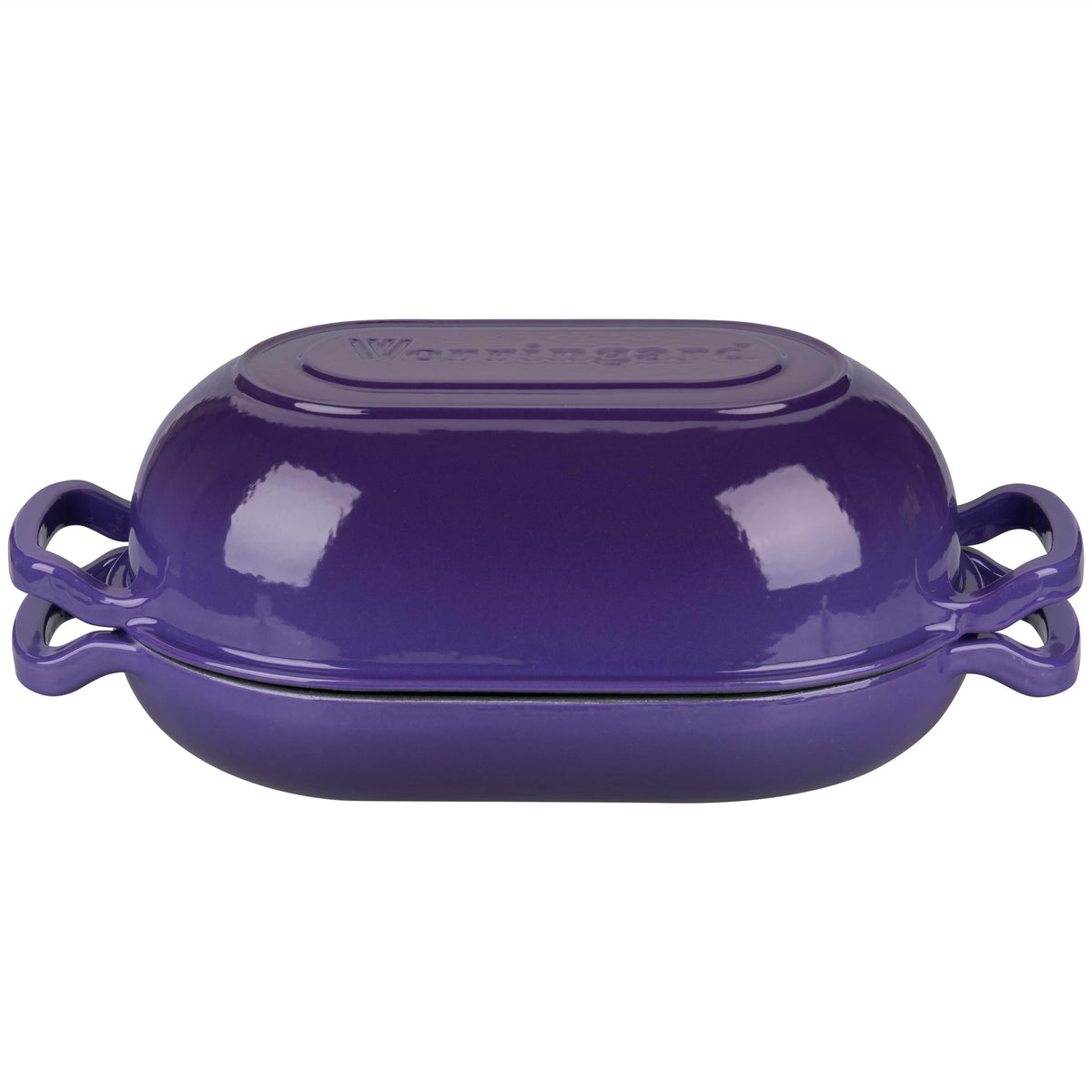 VORRINGARD Dutch Oven Purple On Table presents dish straight from oven.