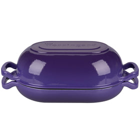 VORRINGARD Dutch Oven Purple On Table presents dish straight from oven.