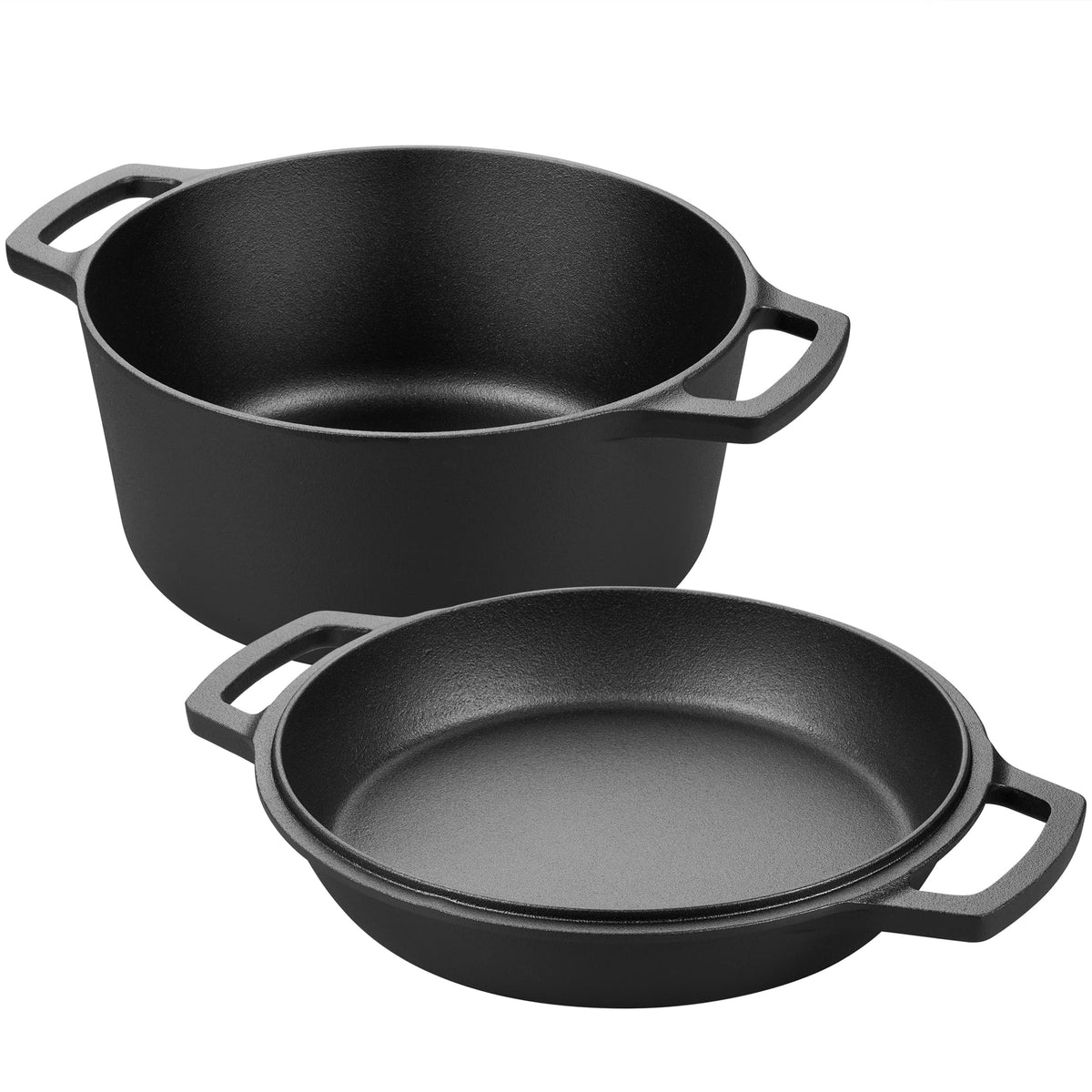 VORRINGARD Dutch oven side view shows sturdy looped handles for safe lifting