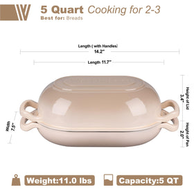VORRINGARD dutch oven with lid latte demonstrates even heat for loaf rise