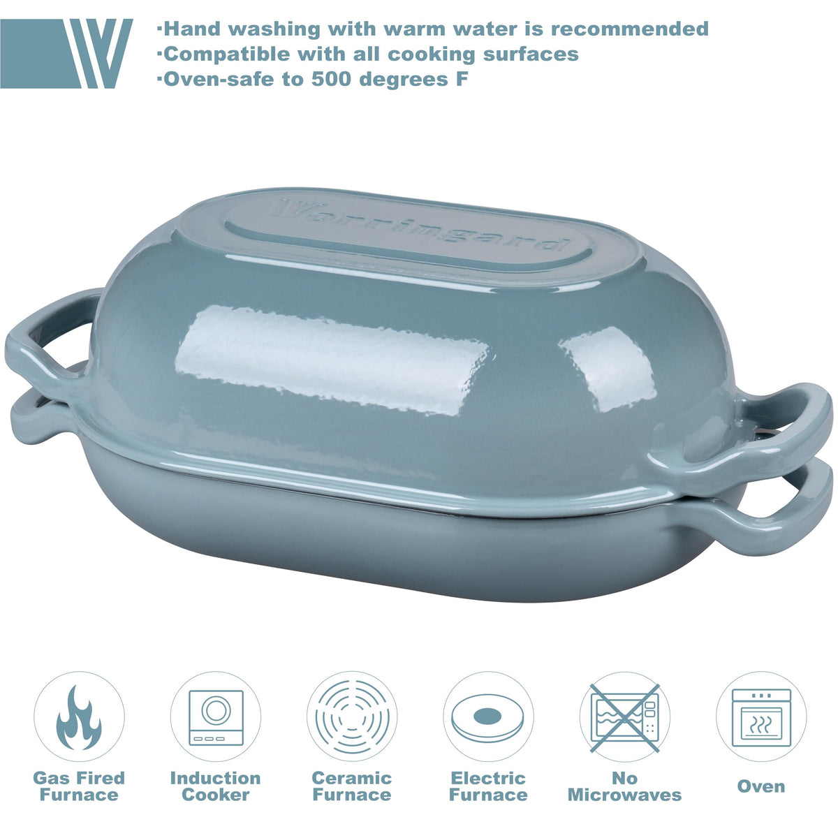 VORRINGARD dutch oven with lid keeps heat steady for braising