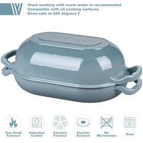 VORRINGARD dutch oven with lid keeps heat steady for braising