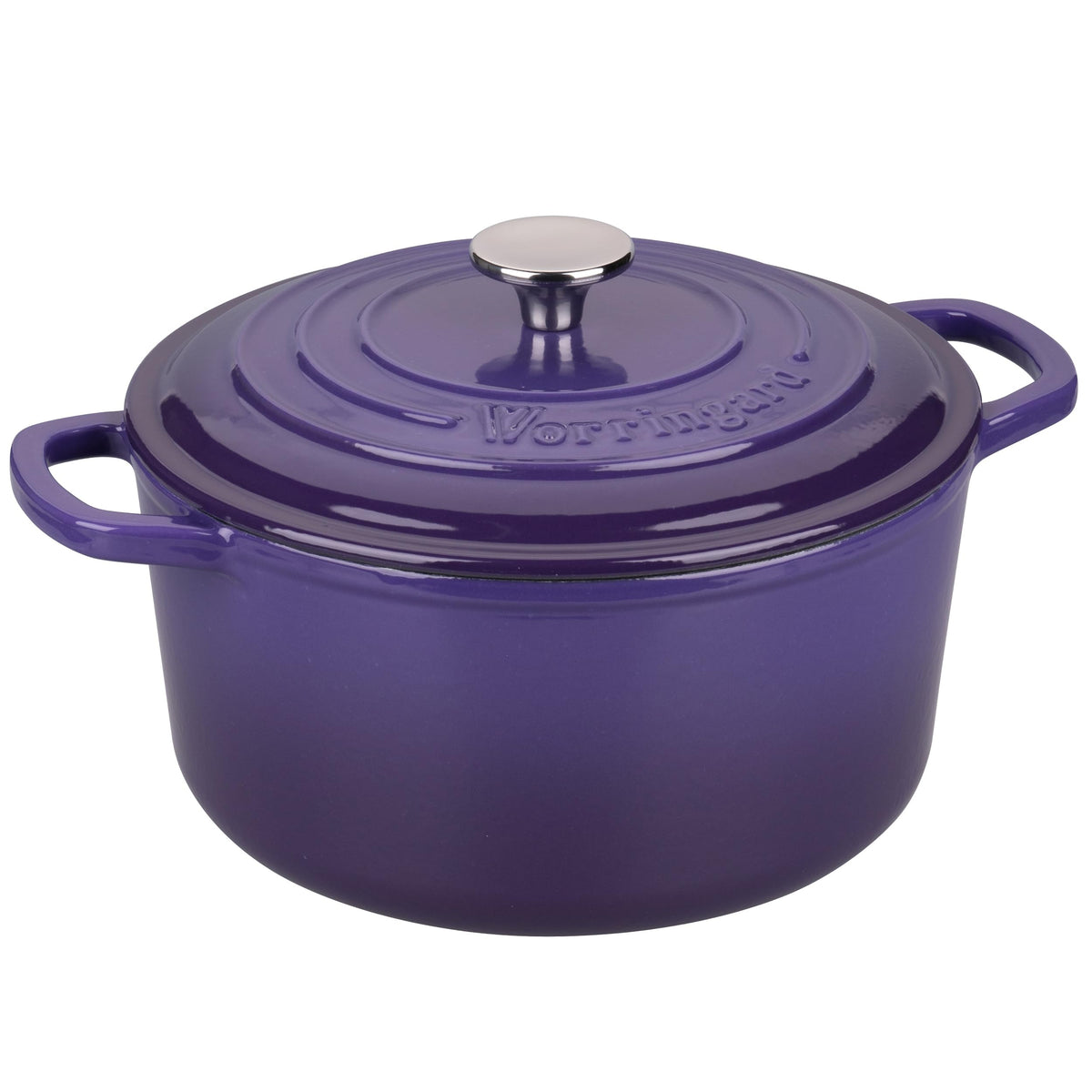 Vorringard enameled cast iron purple with lid for oven-to-table serving