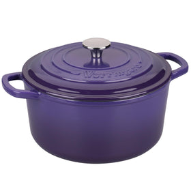 Vorringard enameled cast iron purple with lid for oven-to-table serving