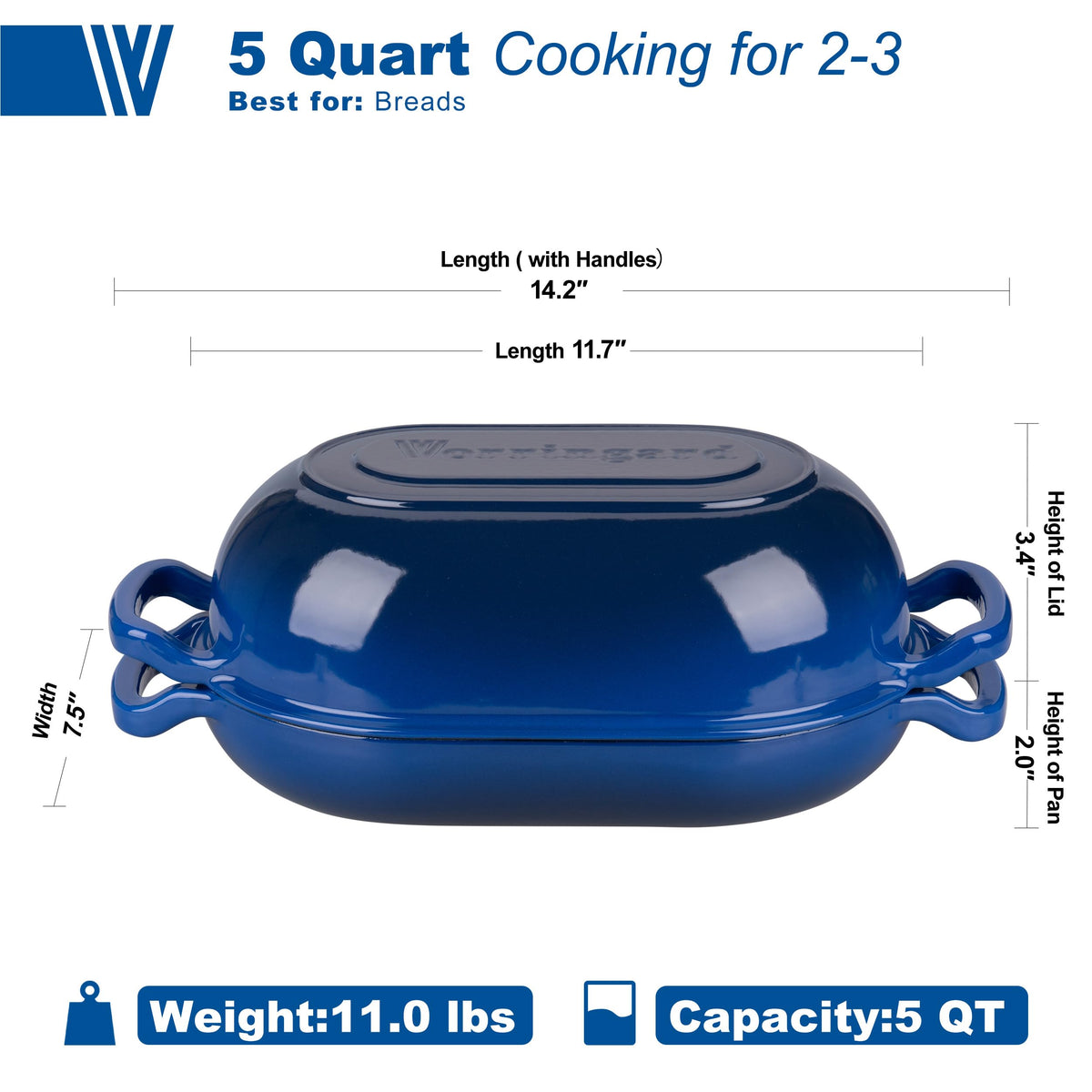 VORRINGARD enamelled cast iron oven distributes heat across all cooktops.