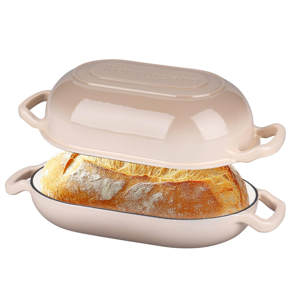 VORRINGARD sourdough oven in latte enamel shows versatile bread-baking capability