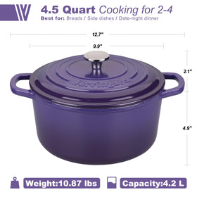 Lid of the Vorringard enameled Dutch oven showing secure fit