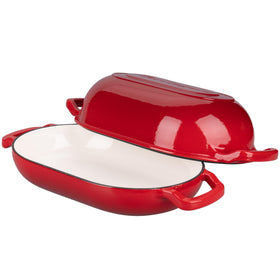 VORRINGARD enamelled cast iron sourdough oven red safe to 500°F.