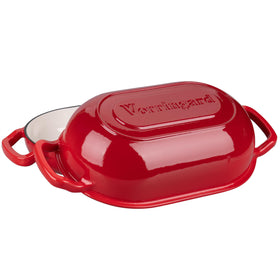VORRINGARD sourdough oven red on induction stovetop for versatile cooking.
