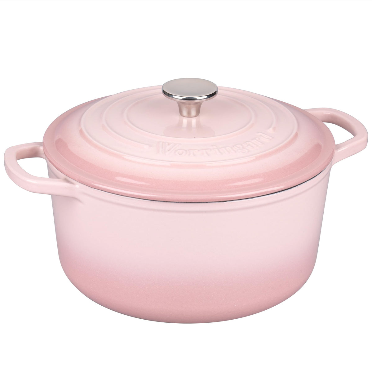 VORRINGARD enamelled Dutch oven pink baking a loaf.