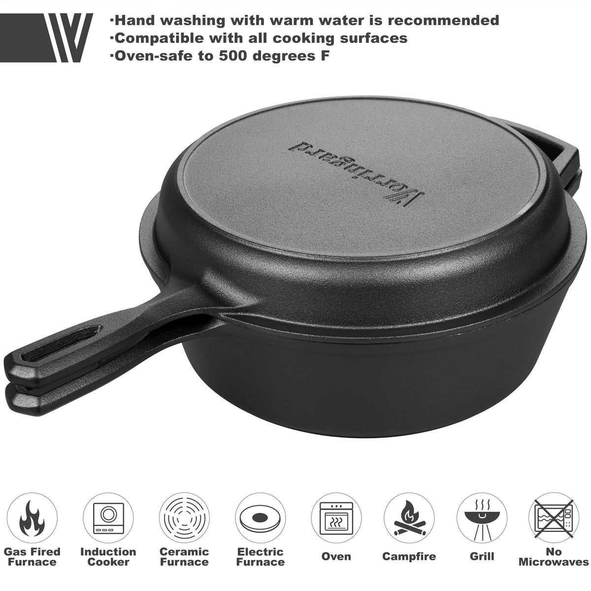 VORRINGARD ergonomic handles provide secure, comfortable grip during transfer