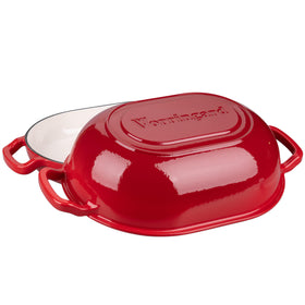 VORRINGARD heavy-duty cast iron oven bottom emphasizes durability and even heat.