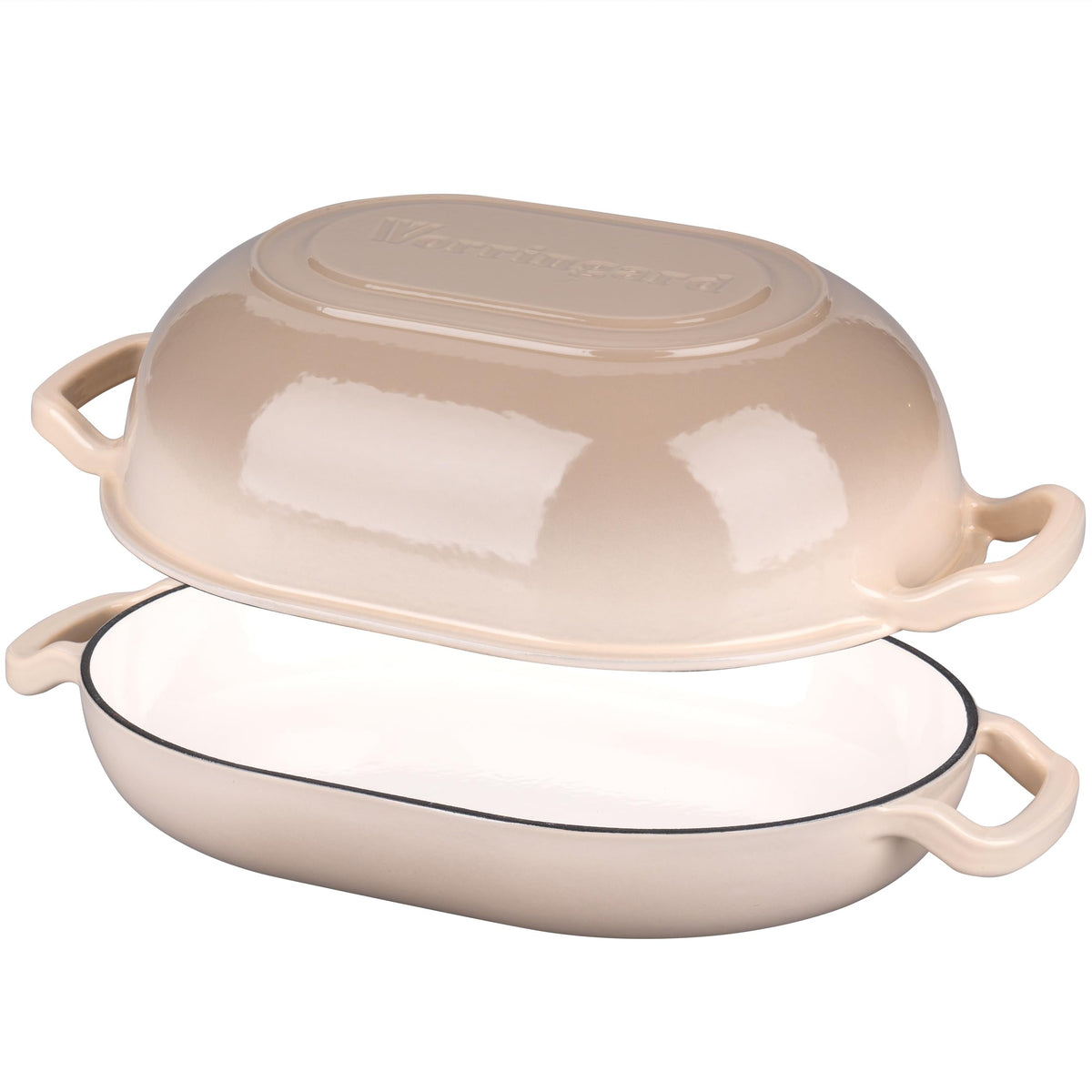VORRINGARD latte enamel oven safe to 500°F for high-heat baking