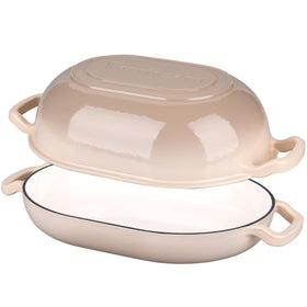 VORRINGARD latte enamel oven safe to 500°F for high-heat baking