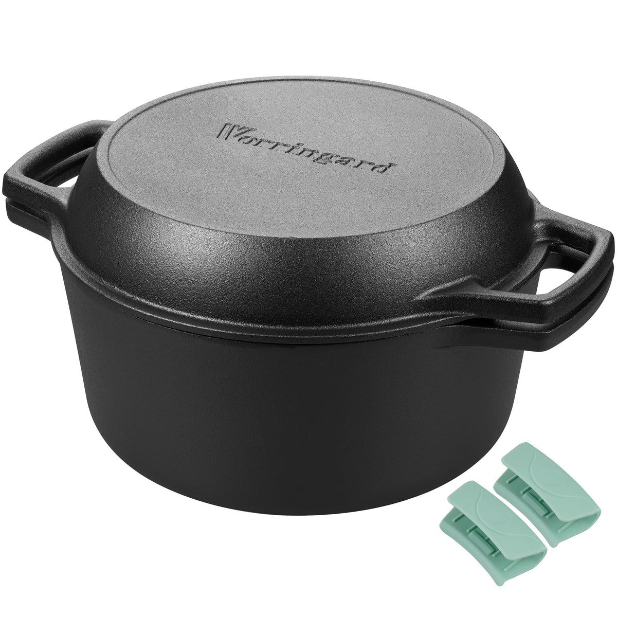 VORRINGARD pre-seasoned double Dutch oven with lid ready for versatile cooking anywhere