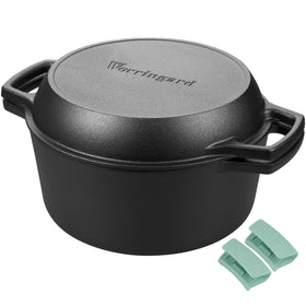 VORRINGARD pre-seasoned double Dutch oven with lid ready for versatile cooking anywhere