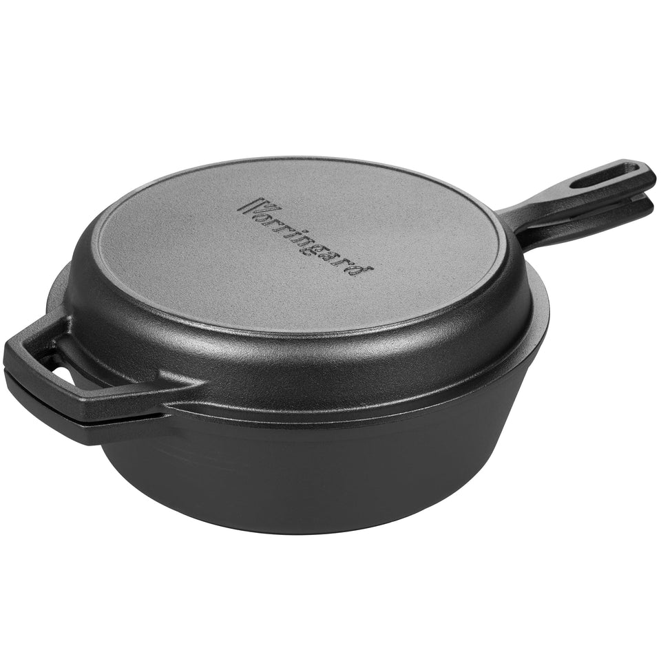 VORRINGARD pre-seasoned cast iron Dutch oven with lid for even heat bread baking