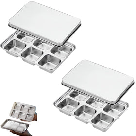 Vortihive stainless steel ice tray with lid for easy release 2x2 inch cubes.