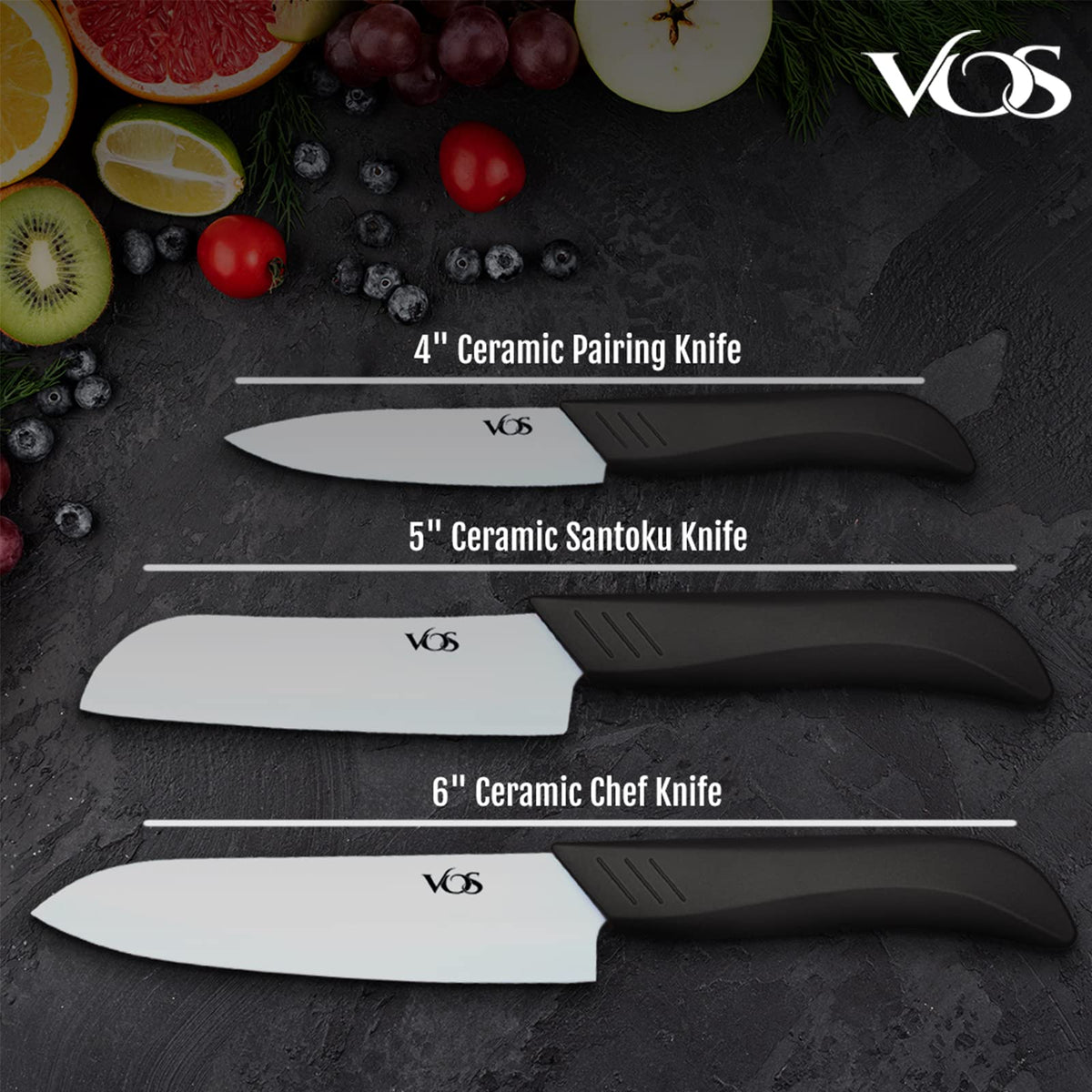 Vos 6-inch chef knife blade detail shows ultra sharp edge